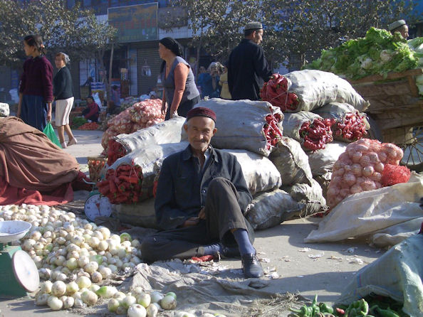 Onion Seller in Xinjiang